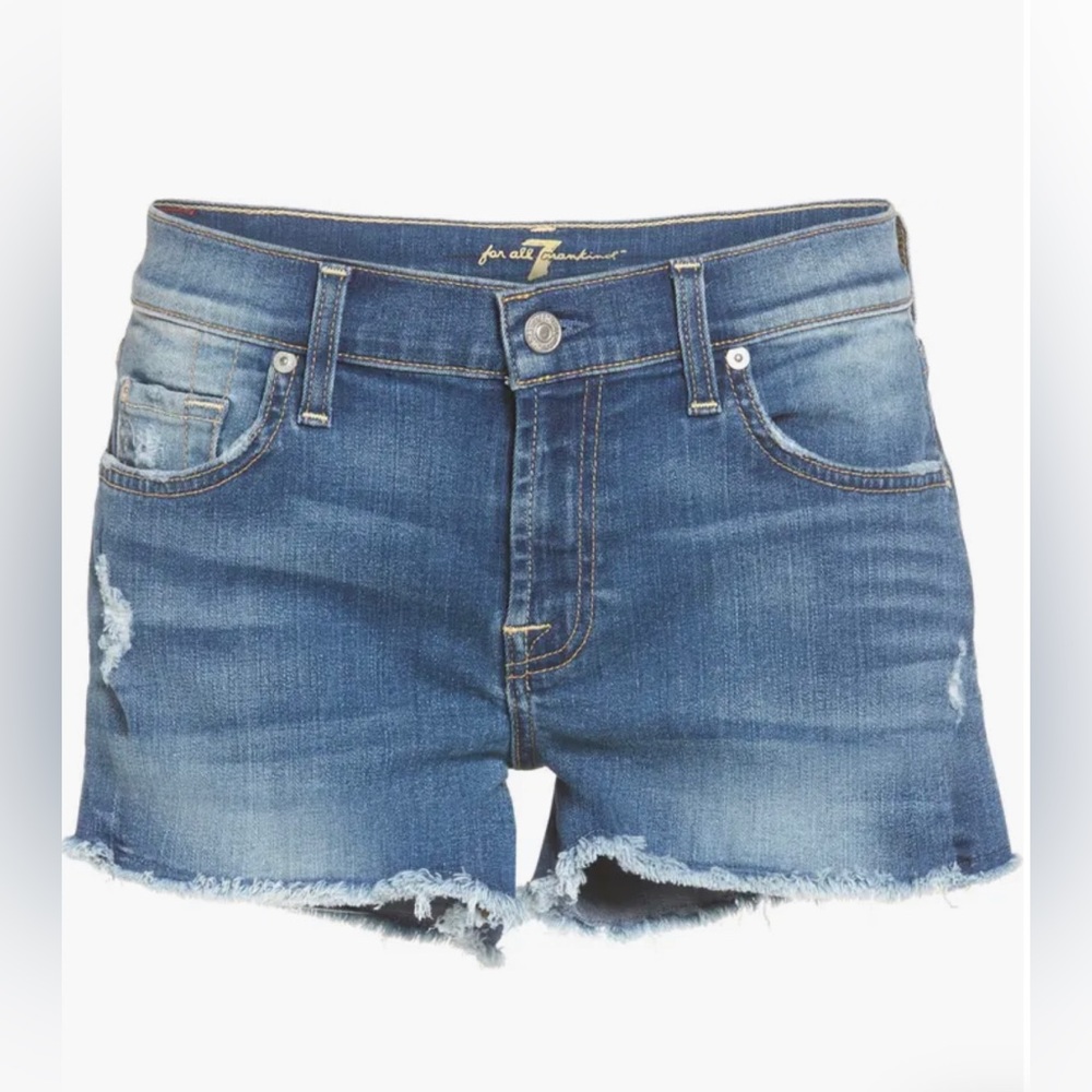 7 For All Mankind High Waist Cutoff Denim Shorts Size 31 NWT